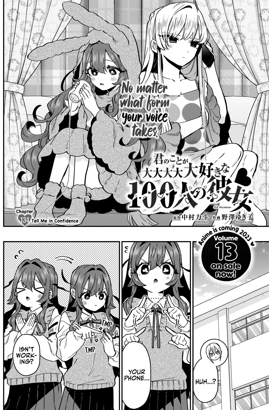 Kimi no Koto ga Daidaidaidaidaisuki na 100-nin no Kanojo Chap 134 - Next Chap 135