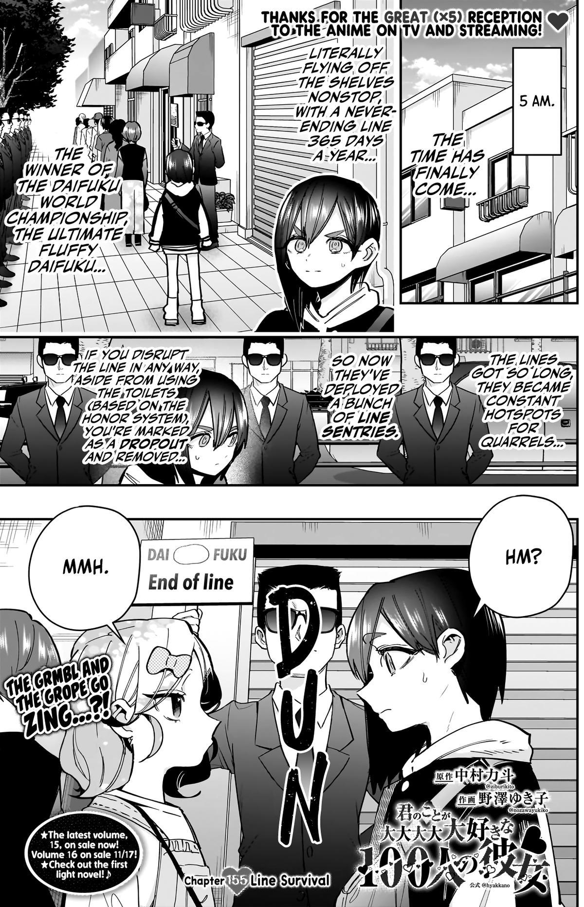 Kimi no Koto ga Daidaidaidaidaisuki na 100-nin no Kanojo Chap 155 - Next Chap 156