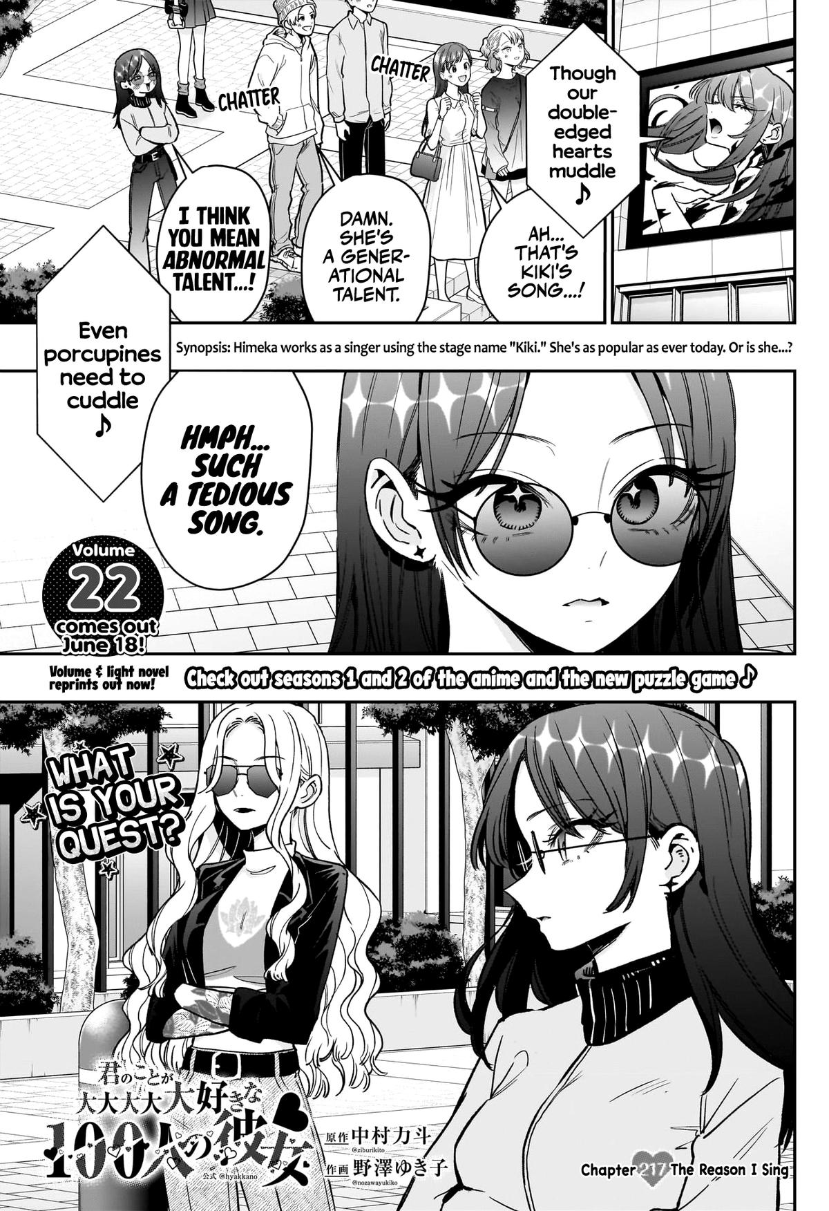 Kimi no Koto ga Daidaidaidaidaisuki na 100-nin no Kanojo Chap 217 - Next Chap 218