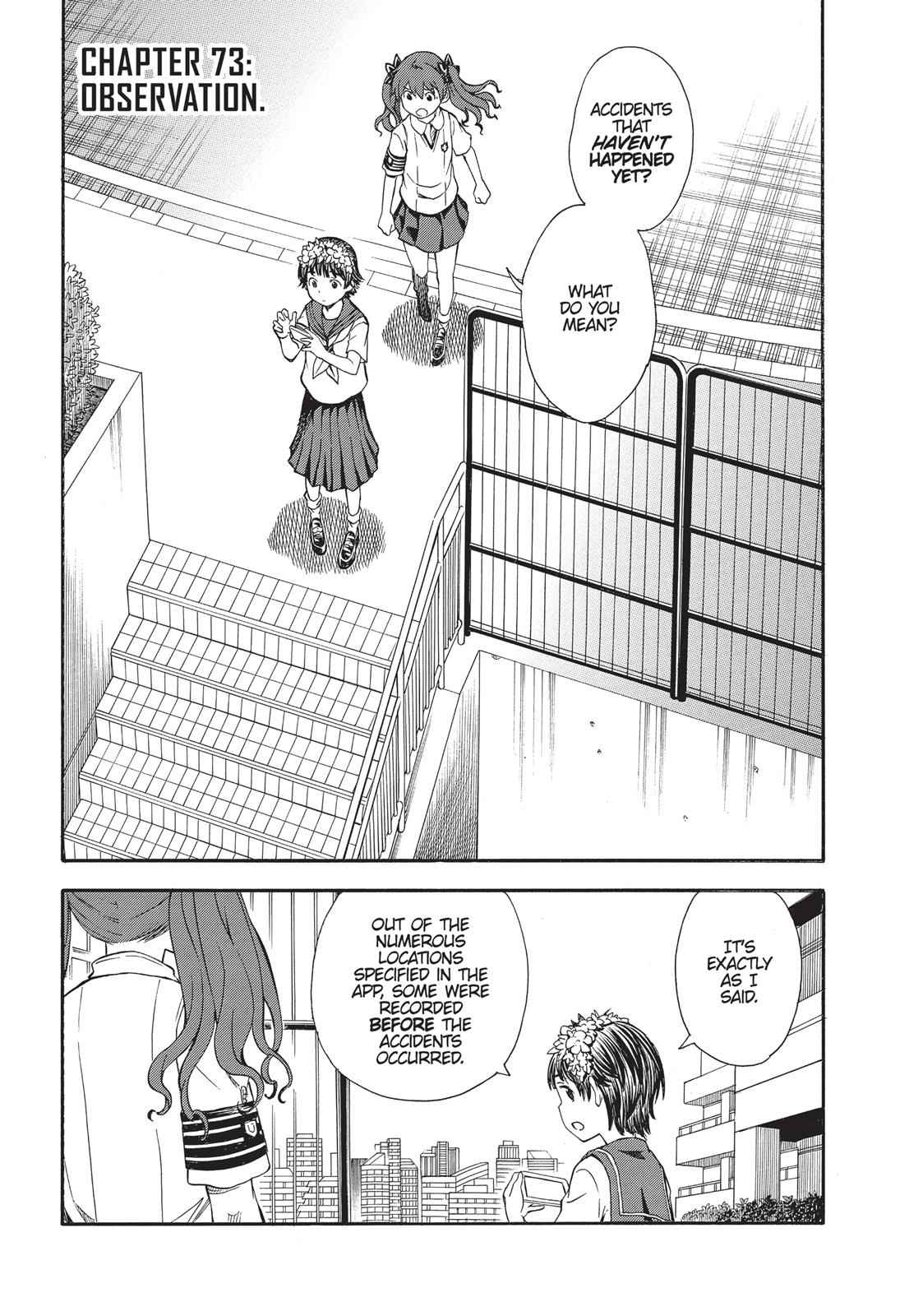 Toaru Majutsu no Index Gaiden: Toaru Kagaku no Railgun Chap 73 - Next Chap 74