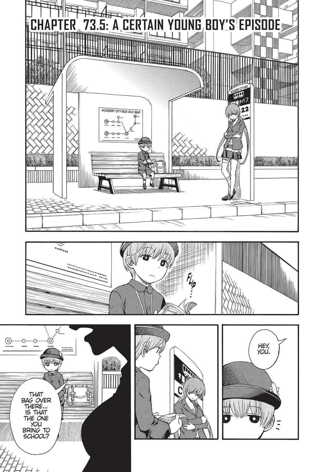 Toaru Majutsu no Index Gaiden: Toaru Kagaku no Railgun Chap 73.5 - Next Chap 74.5
