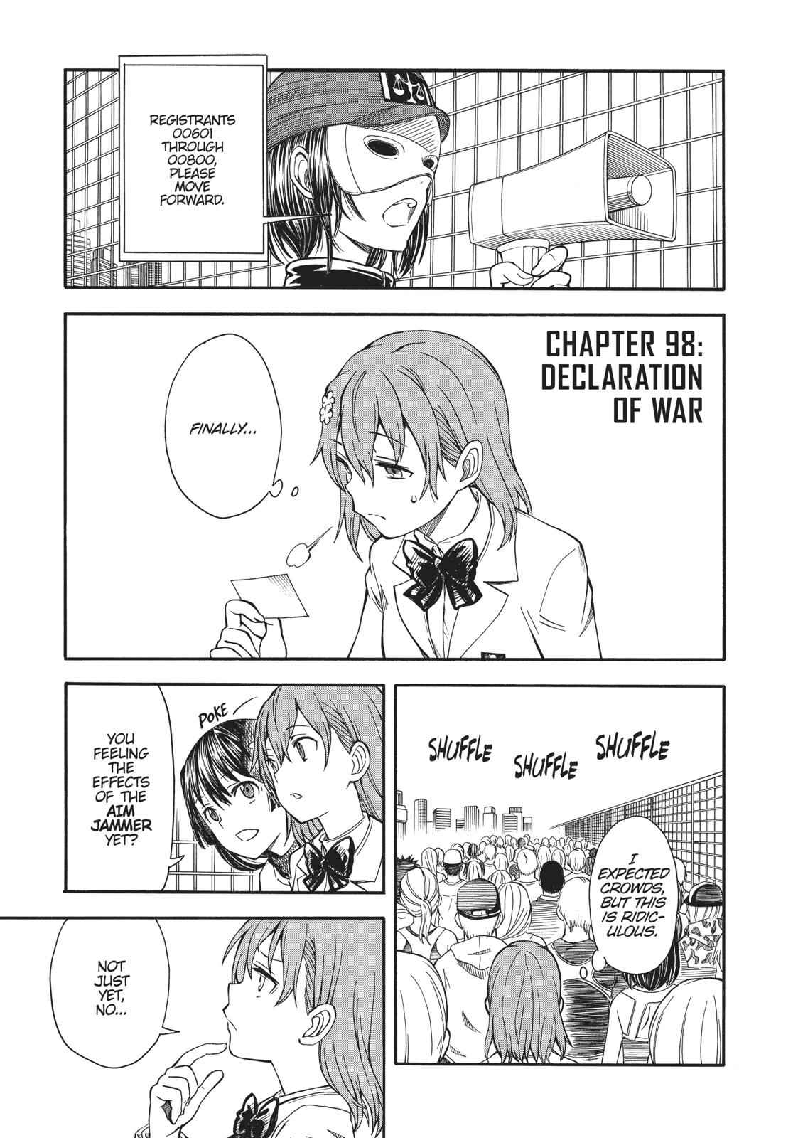 Toaru Majutsu no Index Gaiden: Toaru Kagaku no Railgun Chap 98 - Next Chap 99