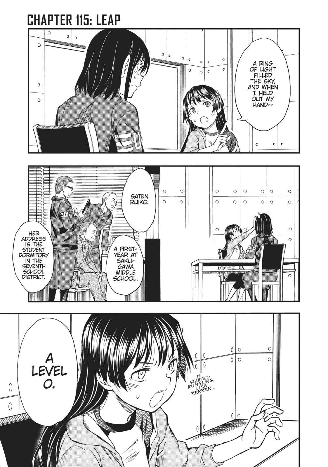 Toaru Majutsu no Index Gaiden: Toaru Kagaku no Railgun Chap 115 - Next Chap 116