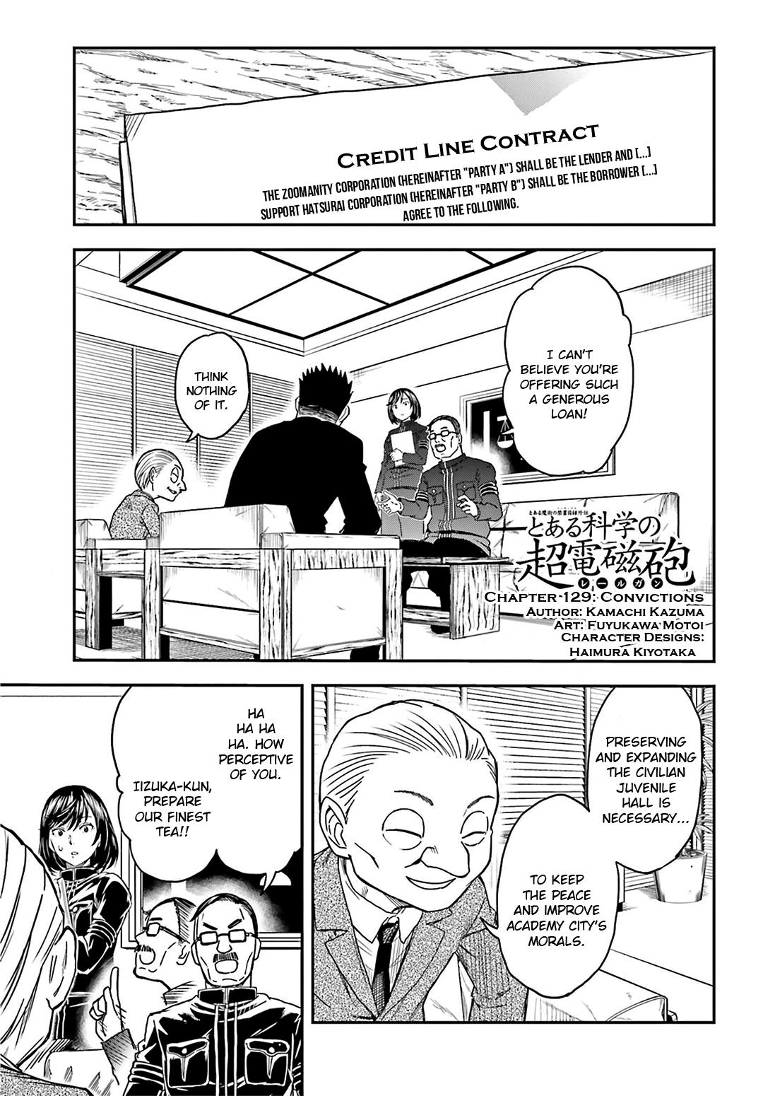 Toaru Majutsu no Index Gaiden: Toaru Kagaku no Railgun Chap 129 - Next Chap 130