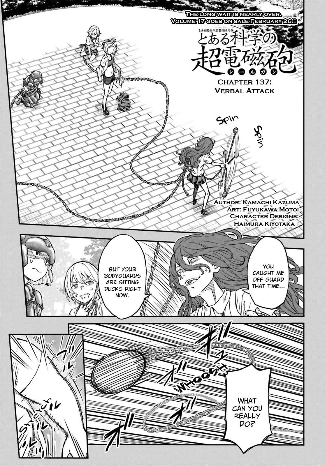 Toaru Majutsu no Index Gaiden: Toaru Kagaku no Railgun Chap 137 - Next Chap 138