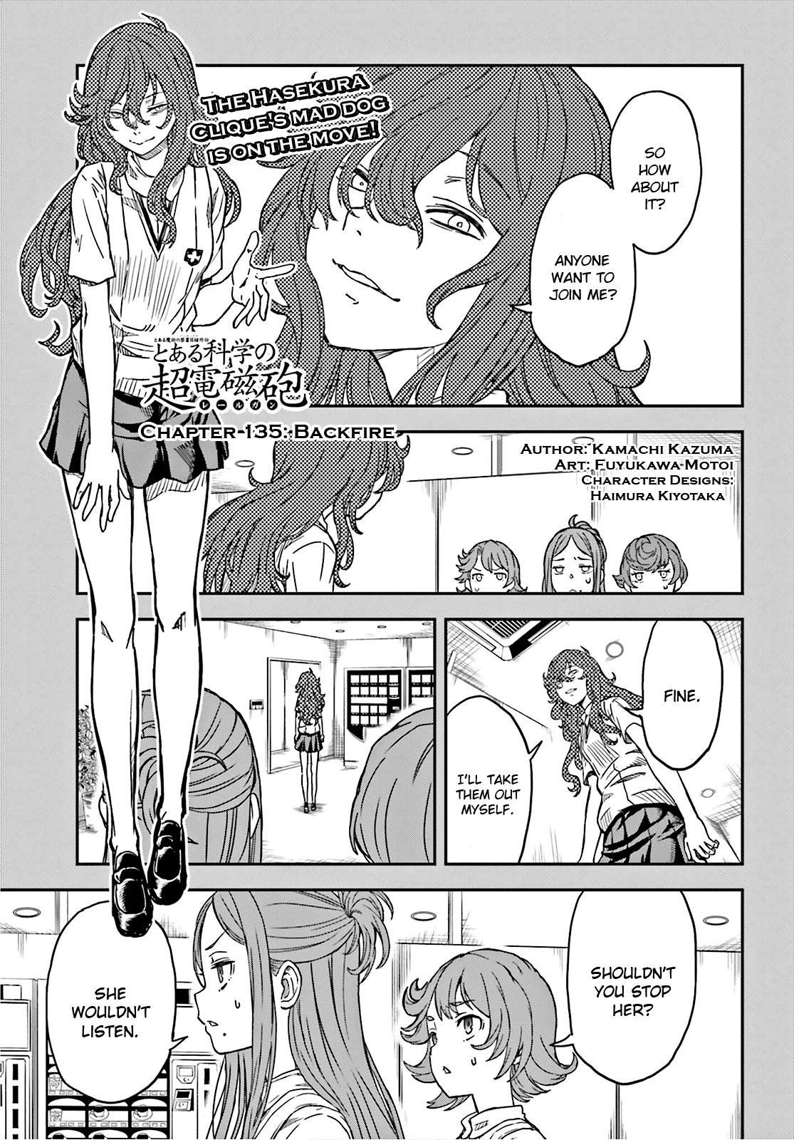 Toaru Majutsu no Index Gaiden: Toaru Kagaku no Railgun Chap 135 - Next Chap 136
