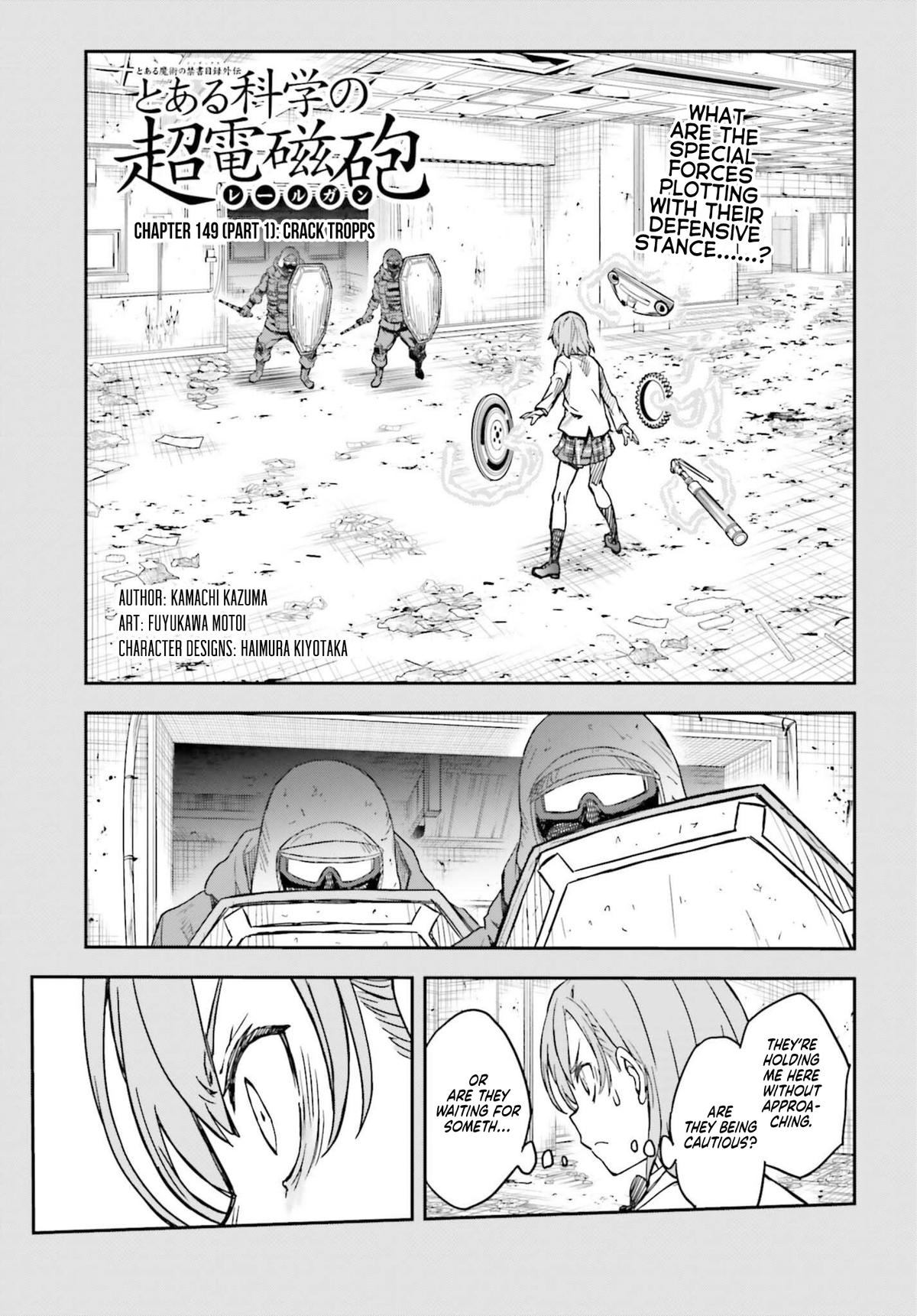 Toaru Majutsu no Index Gaiden: Toaru Kagaku no Railgun Chap 149.1 - Next Chap 150.1