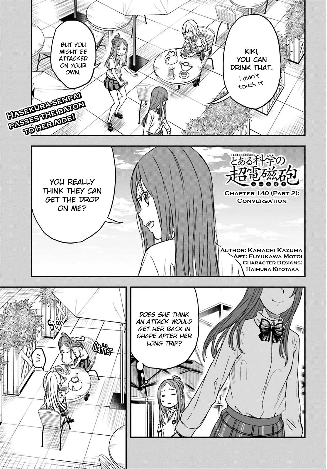 Toaru Majutsu no Index Gaiden: Toaru Kagaku no Railgun Chap 140.2 - Next Chap 141.2