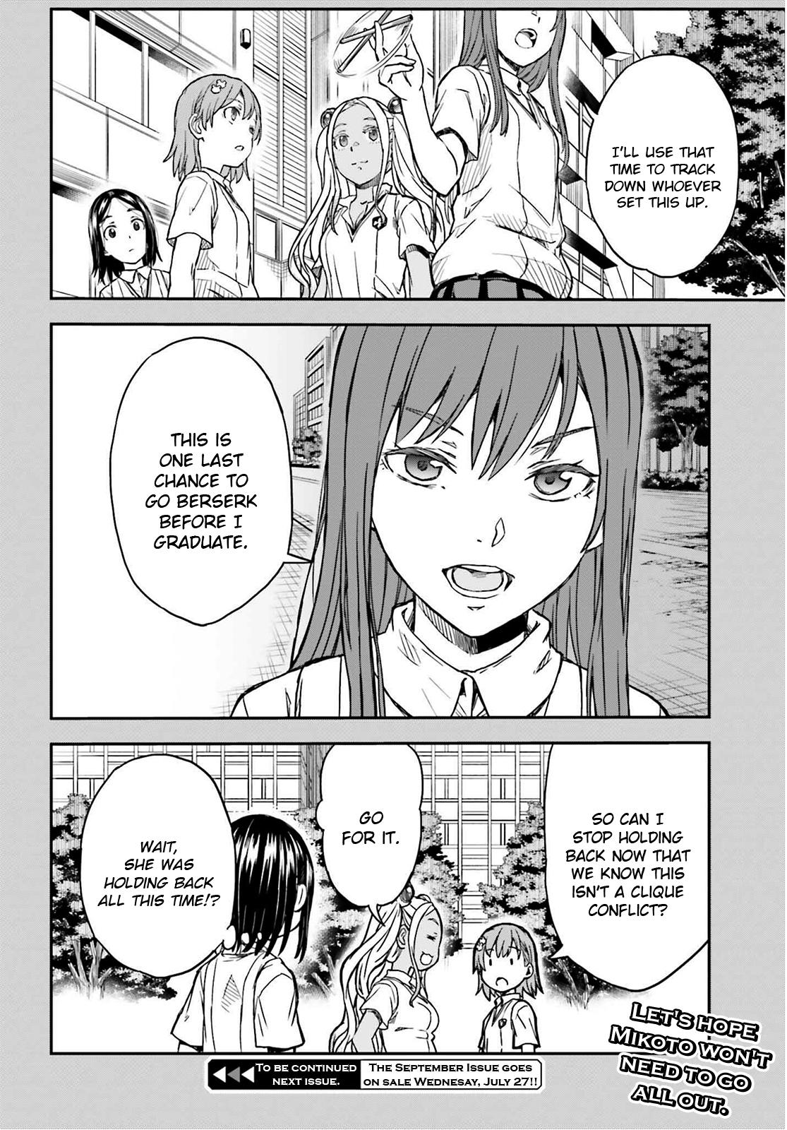 Toaru Majutsu no Index Gaiden: Toaru Kagaku no Railgun Chap 140.2 - Next Chap 141.2