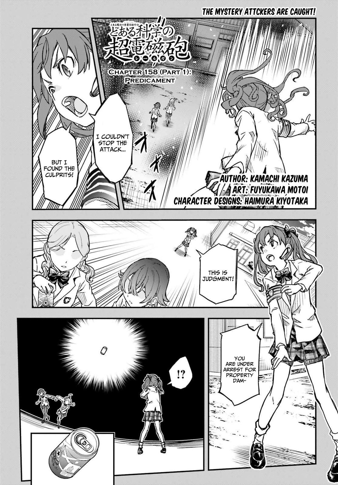 Toaru Majutsu no Index Gaiden: Toaru Kagaku no Railgun Chap 158.1 - Next Chap 159.1