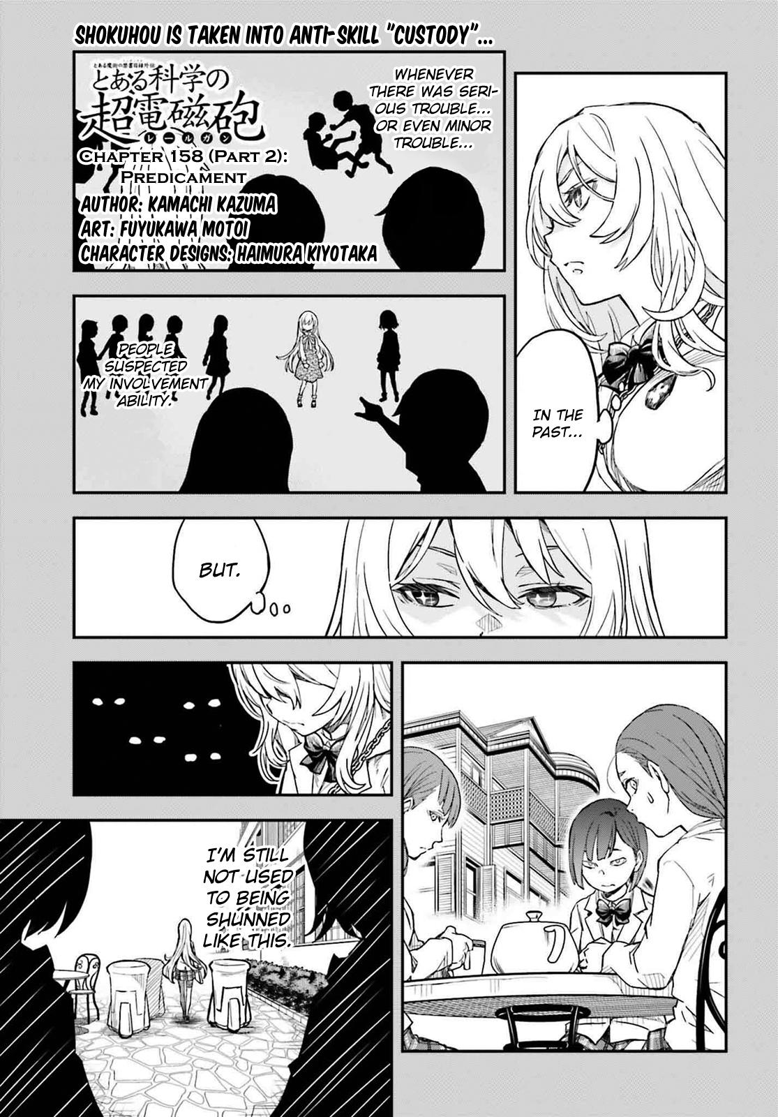 Toaru Majutsu no Index Gaiden: Toaru Kagaku no Railgun Chap 158.2 - Next Chap 159.2