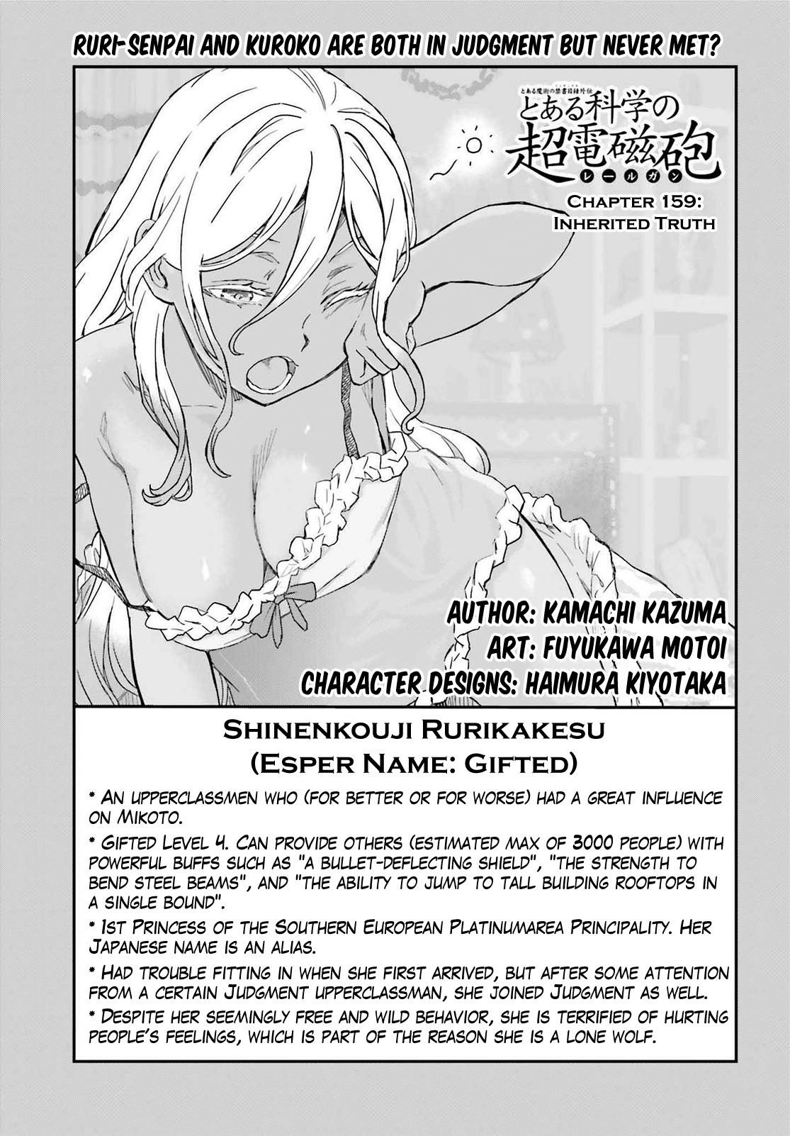 Toaru Majutsu no Index Gaiden: Toaru Kagaku no Railgun Chap 159 - Next Chap 160