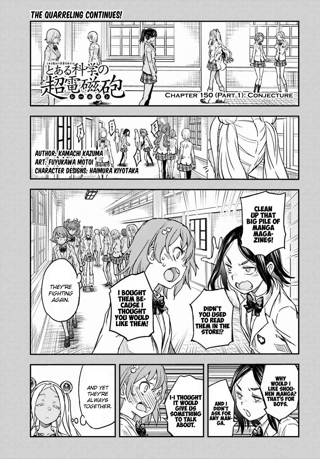 Toaru Majutsu no Index Gaiden: Toaru Kagaku no Railgun Chap 150.1 - Next Chap 151.1