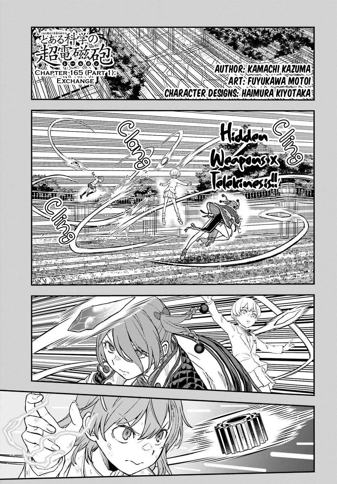 Toaru Majutsu no Index Gaiden: Toaru Kagaku no Railgun Chap 165.1 - Next Chap 166.1