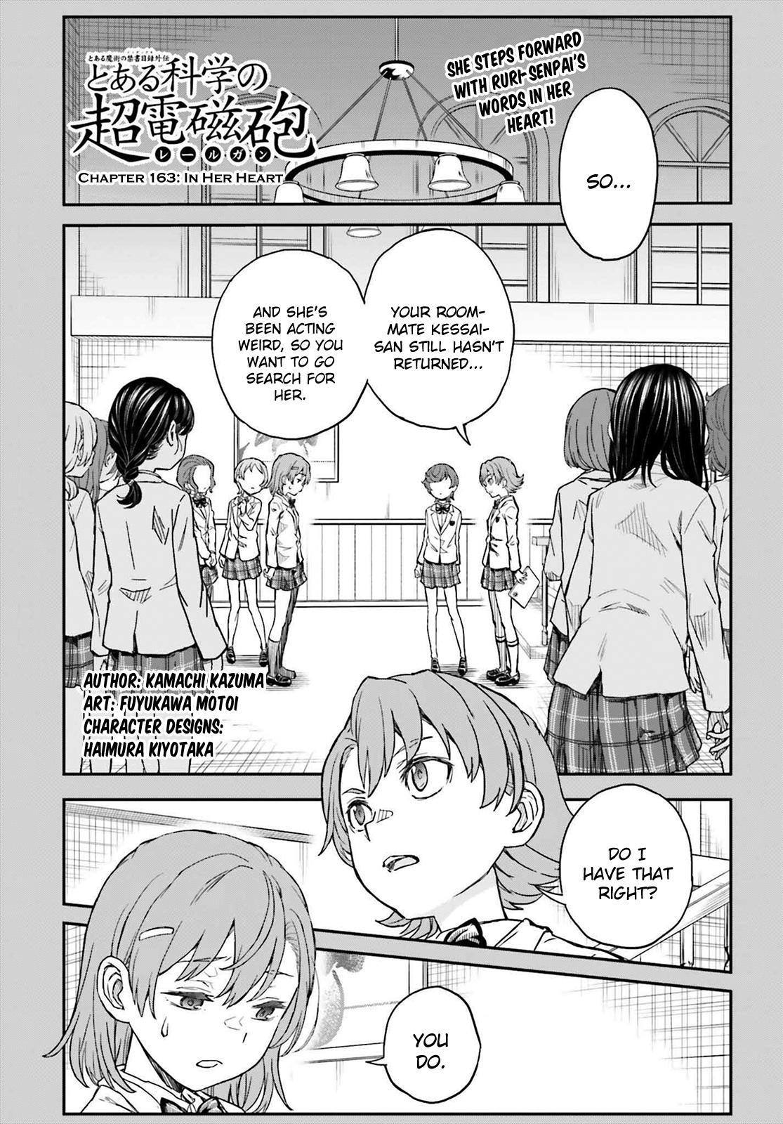 Toaru Majutsu no Index Gaiden: Toaru Kagaku no Railgun Chap 163 - Next Chap 164