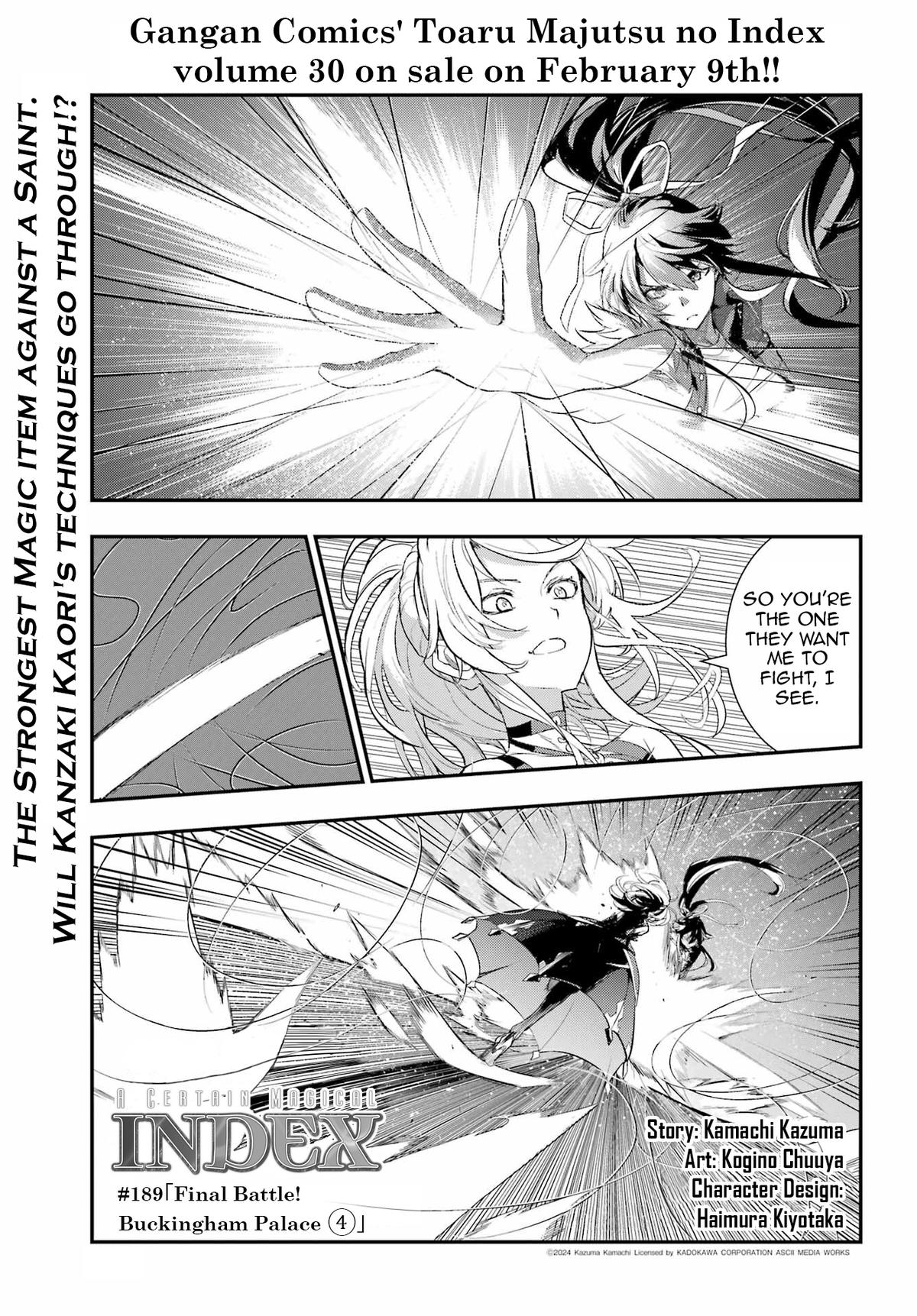 Toaru Majutsu no Index Chap 189 - Next Chap 190