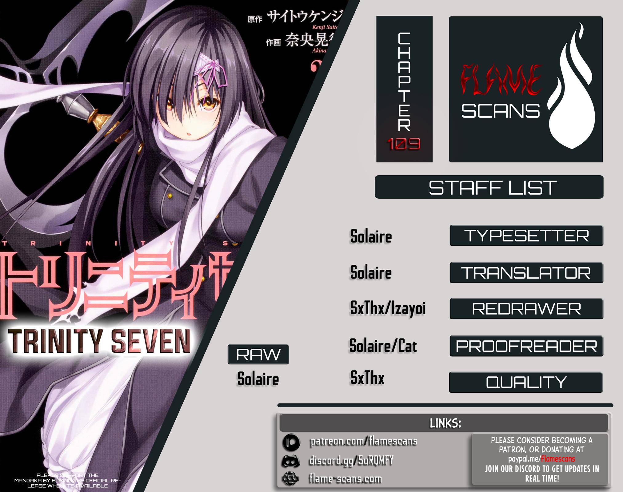 Trinity Seven: 7-Nin no Mahoutsukai Chap 109 - Next Chap 110