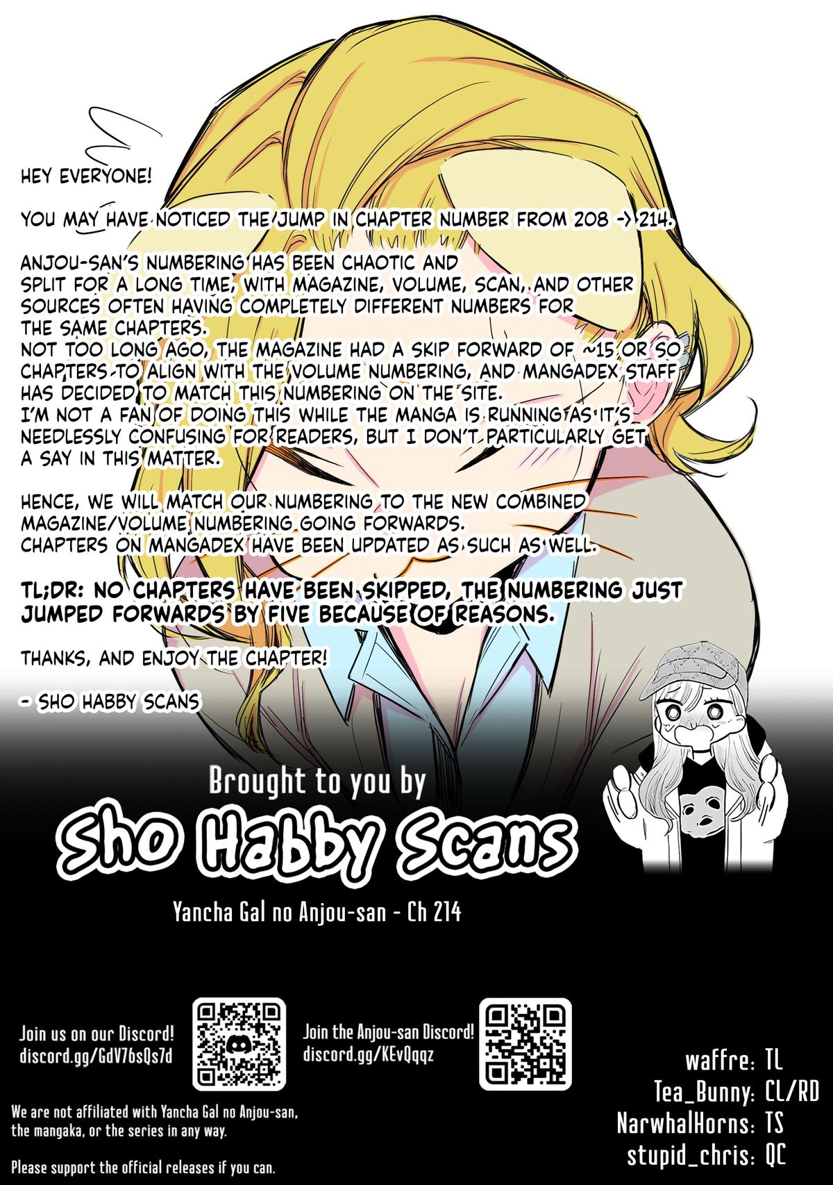 Yancha Gal no Anjou-san Chap 214 - Next Chap 215