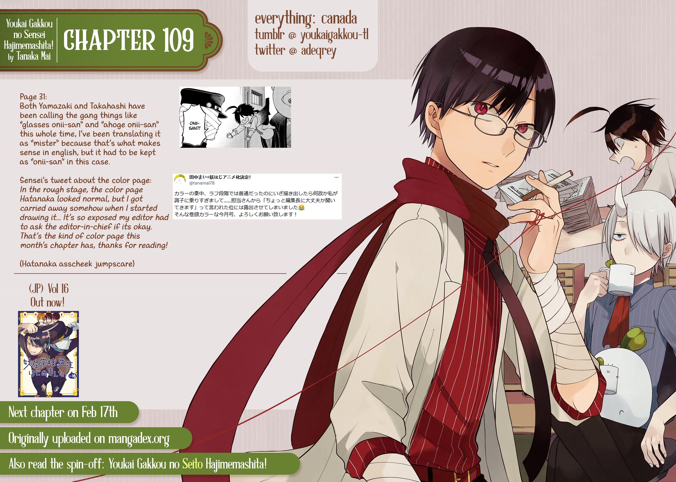Youkai Gakkou no Sensei Hajimemashita! Chap 109 - Next Chap 110