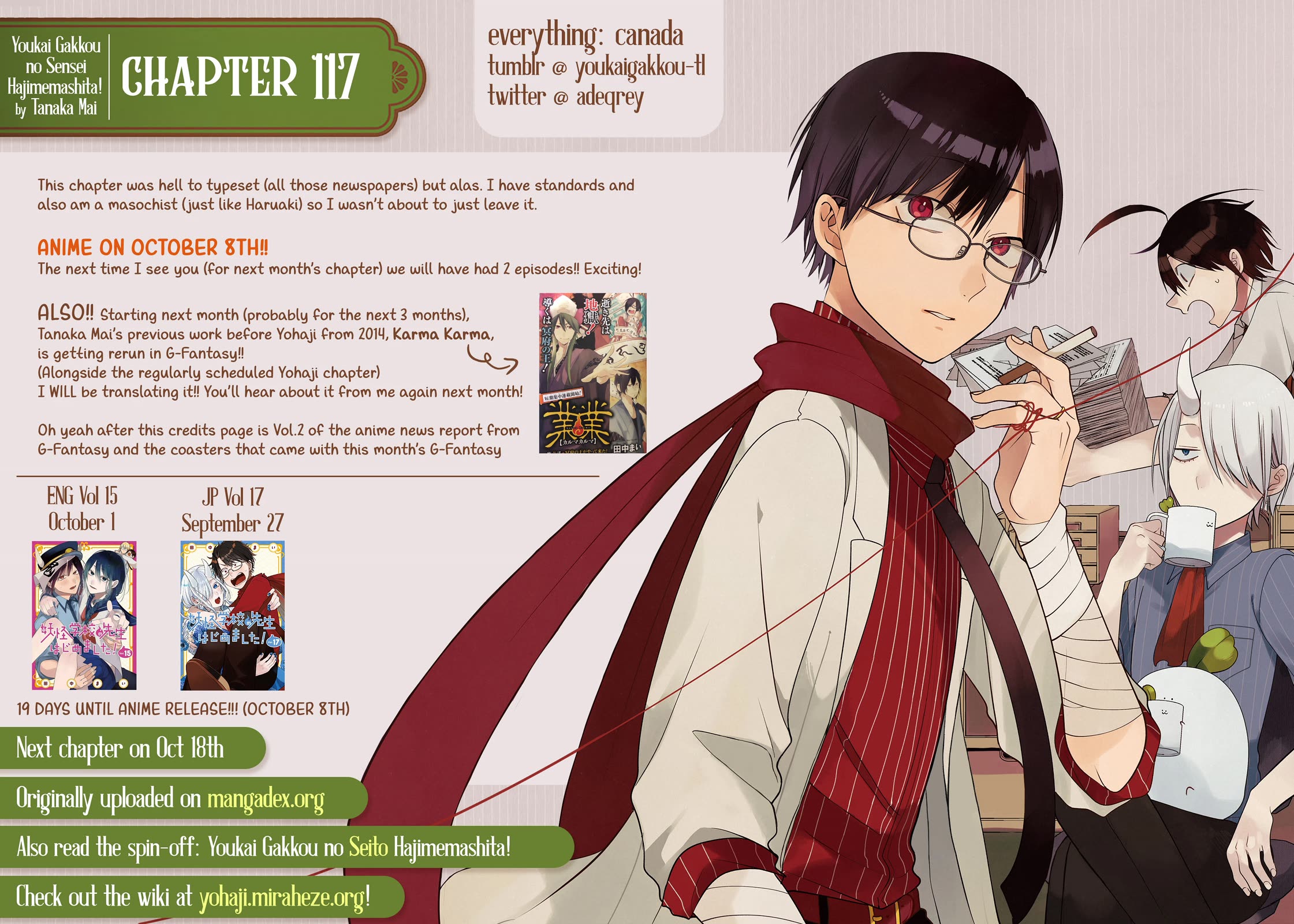 Youkai Gakkou no Sensei Hajimemashita! Chap 117 - Next Chap 118