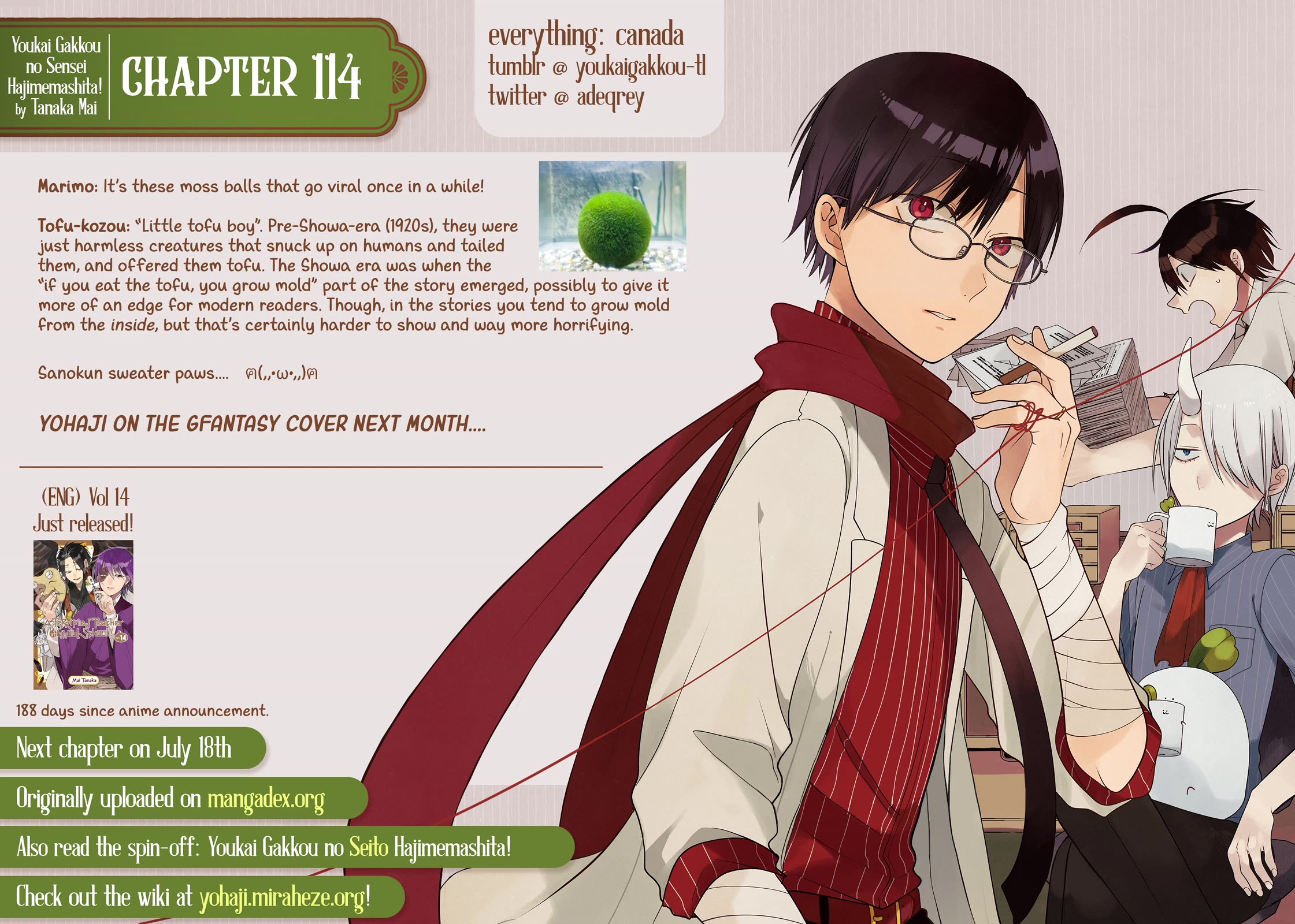 Youkai Gakkou no Sensei Hajimemashita! Chap 114 - Next Chap 115