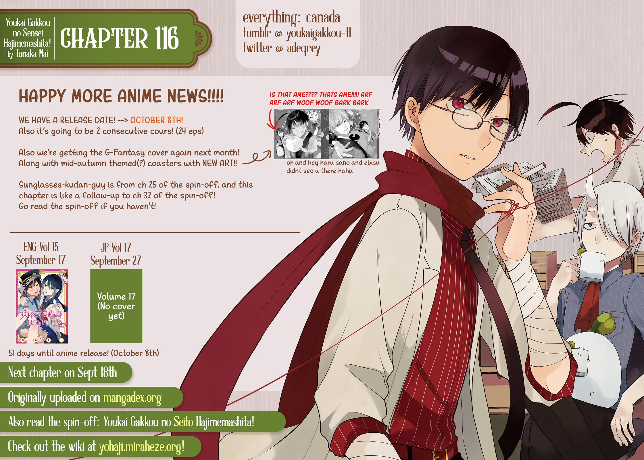 Youkai Gakkou no Sensei Hajimemashita! Chap 116 - Next Chap 117