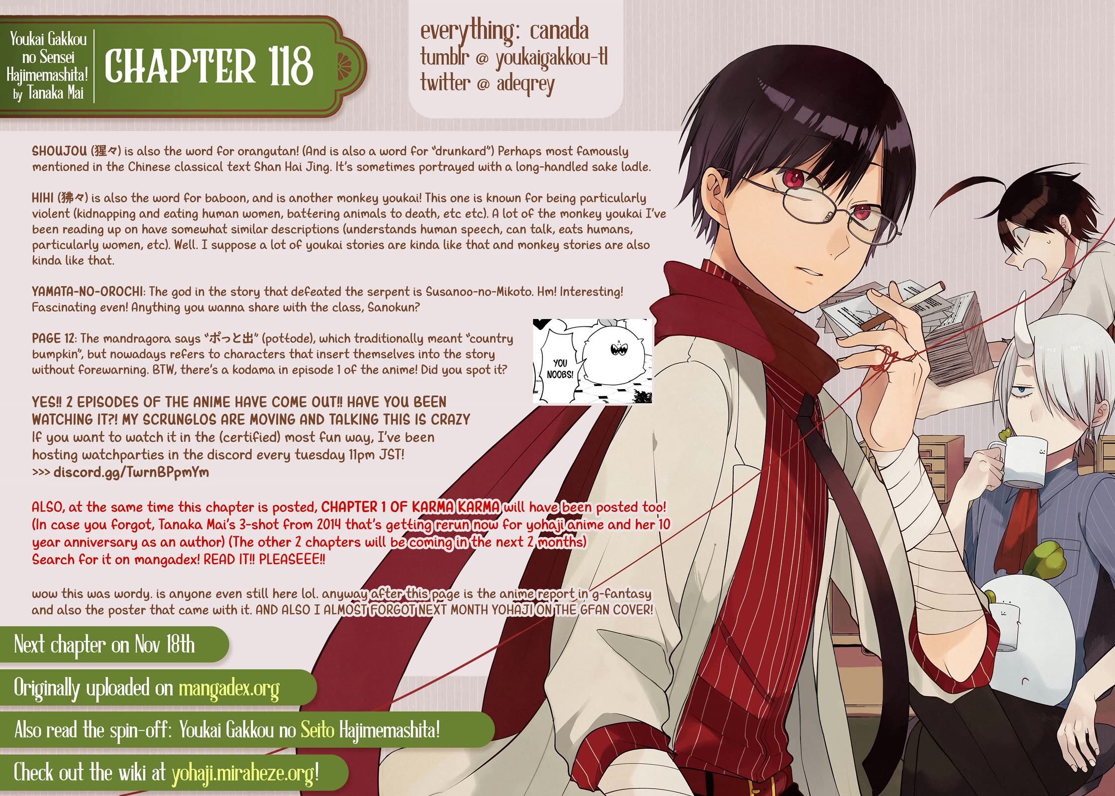Youkai Gakkou no Sensei Hajimemashita! Chap 118 - Next Chap 119