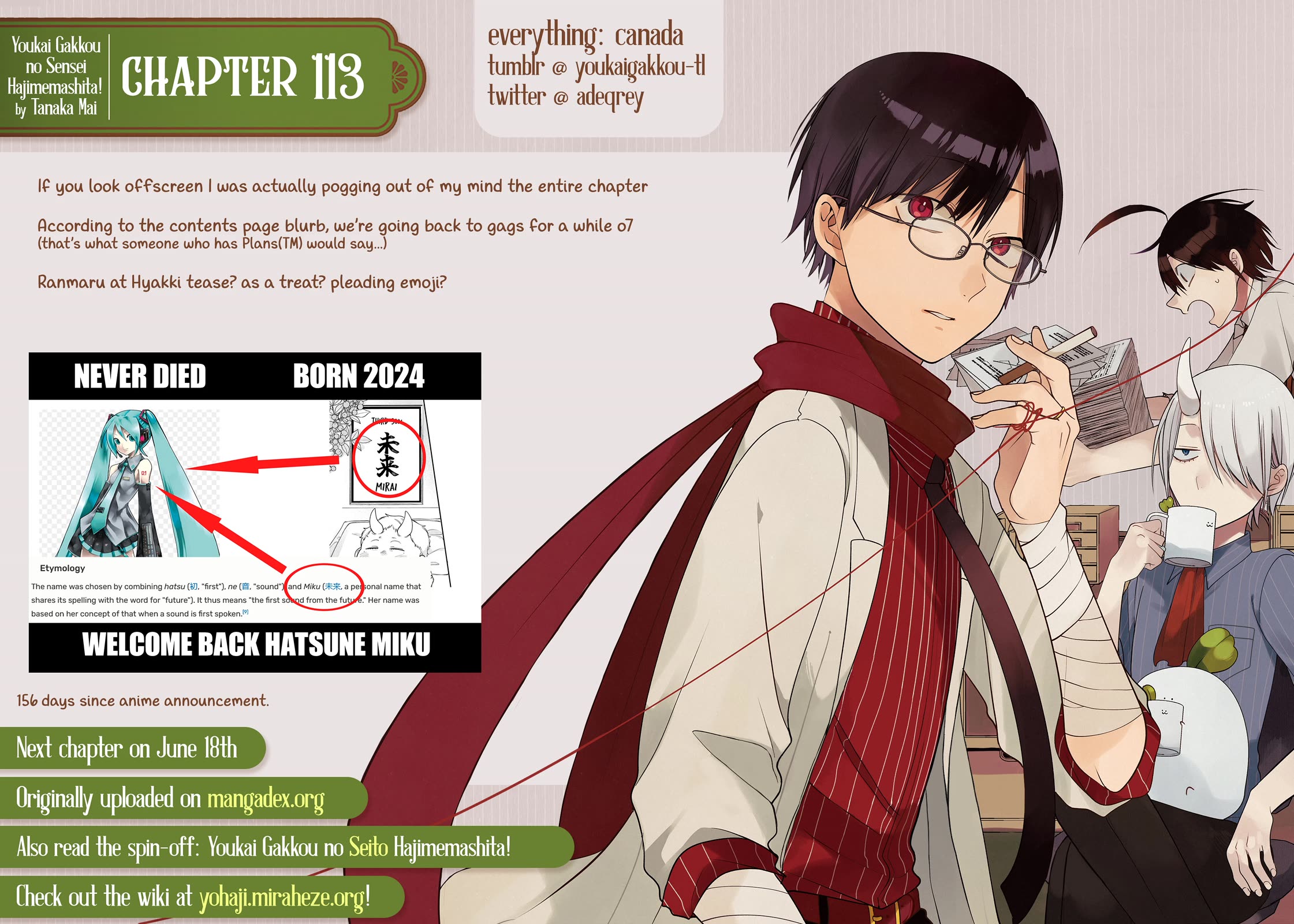 Youkai Gakkou no Sensei Hajimemashita! Chap 113 - Next Chap 114
