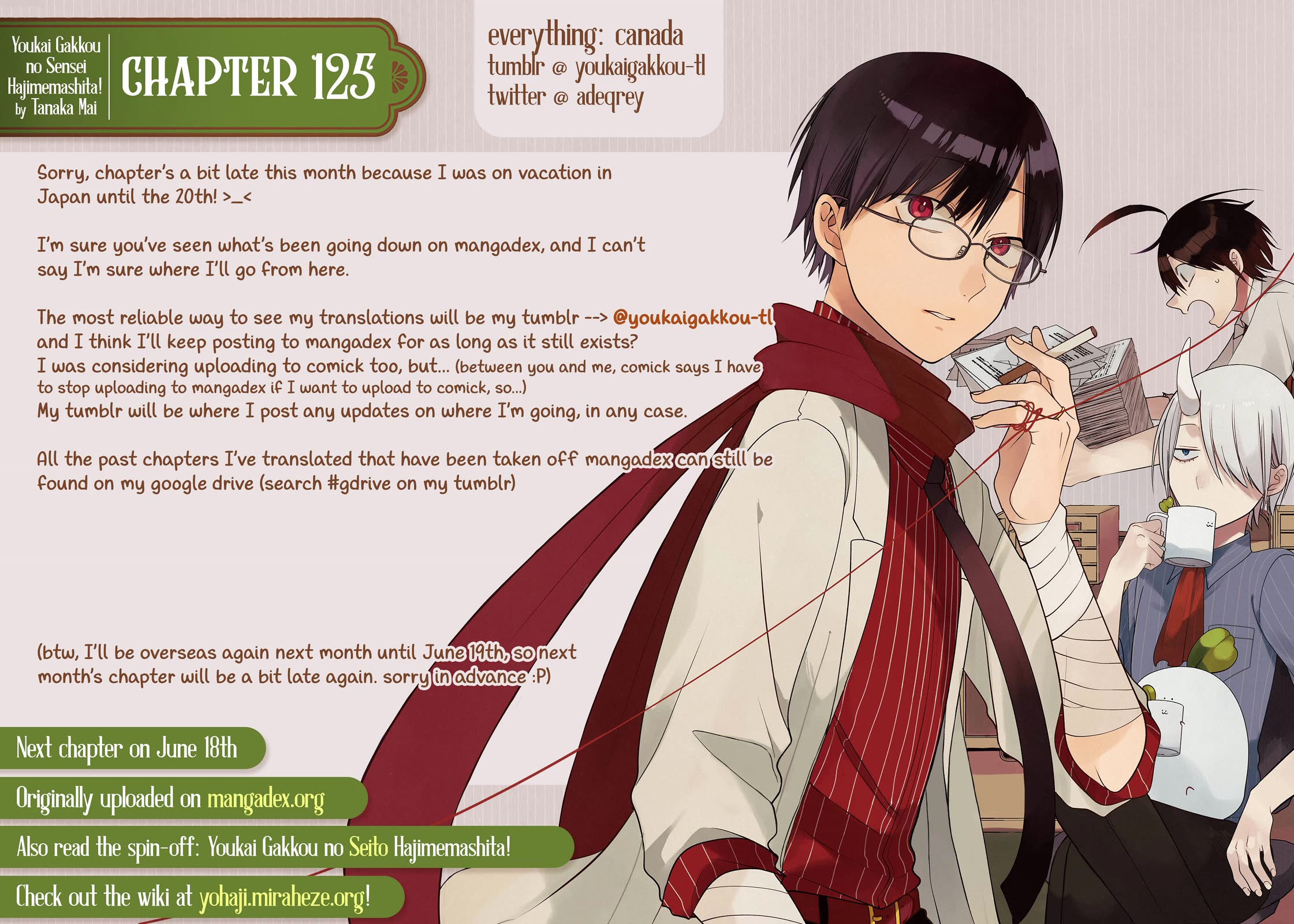 Youkai Gakkou no Sensei Hajimemashita! Chap 125 - Next Chap 126