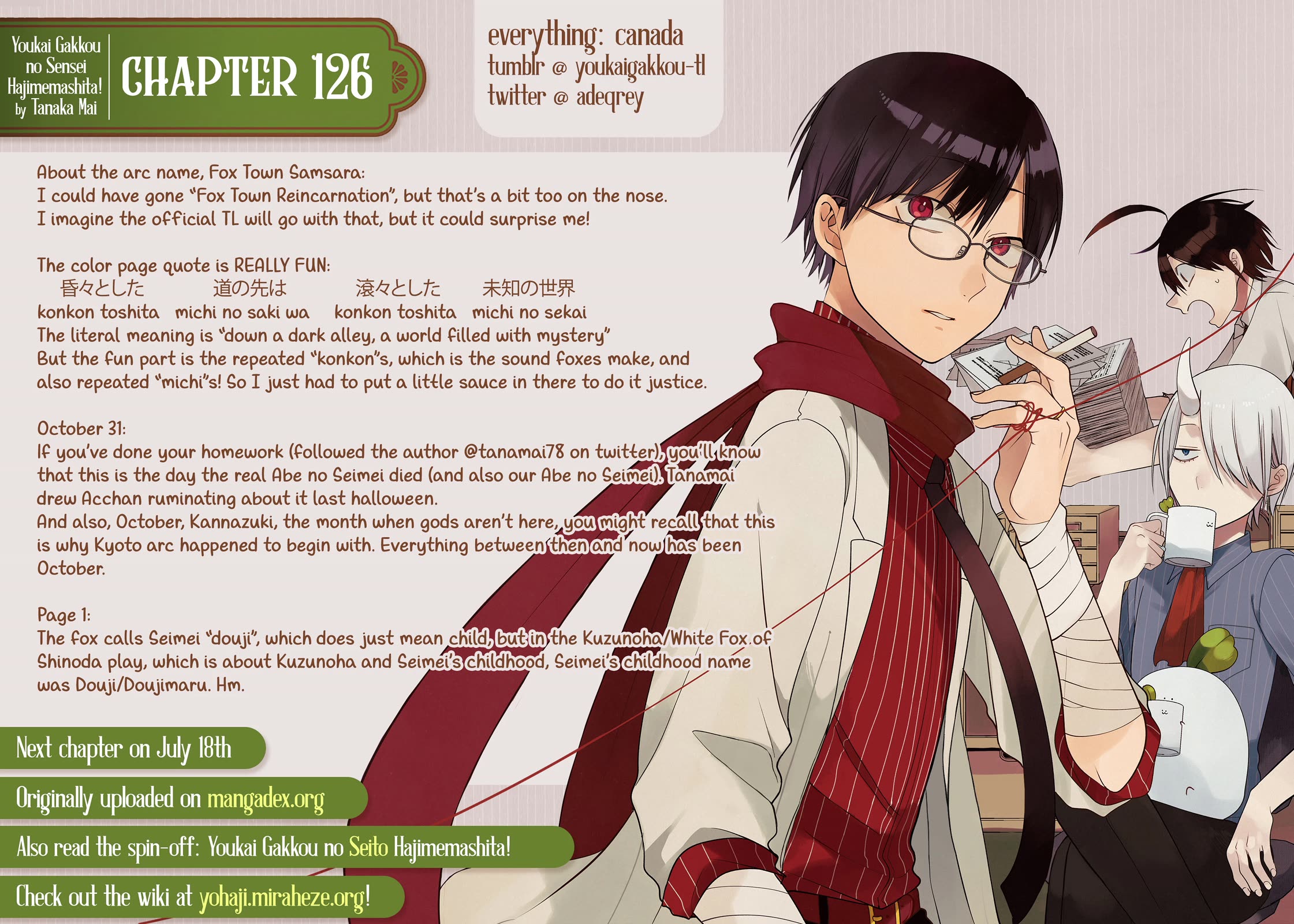 Youkai Gakkou no Sensei Hajimemashita! Chap 126 - Next Chap 127