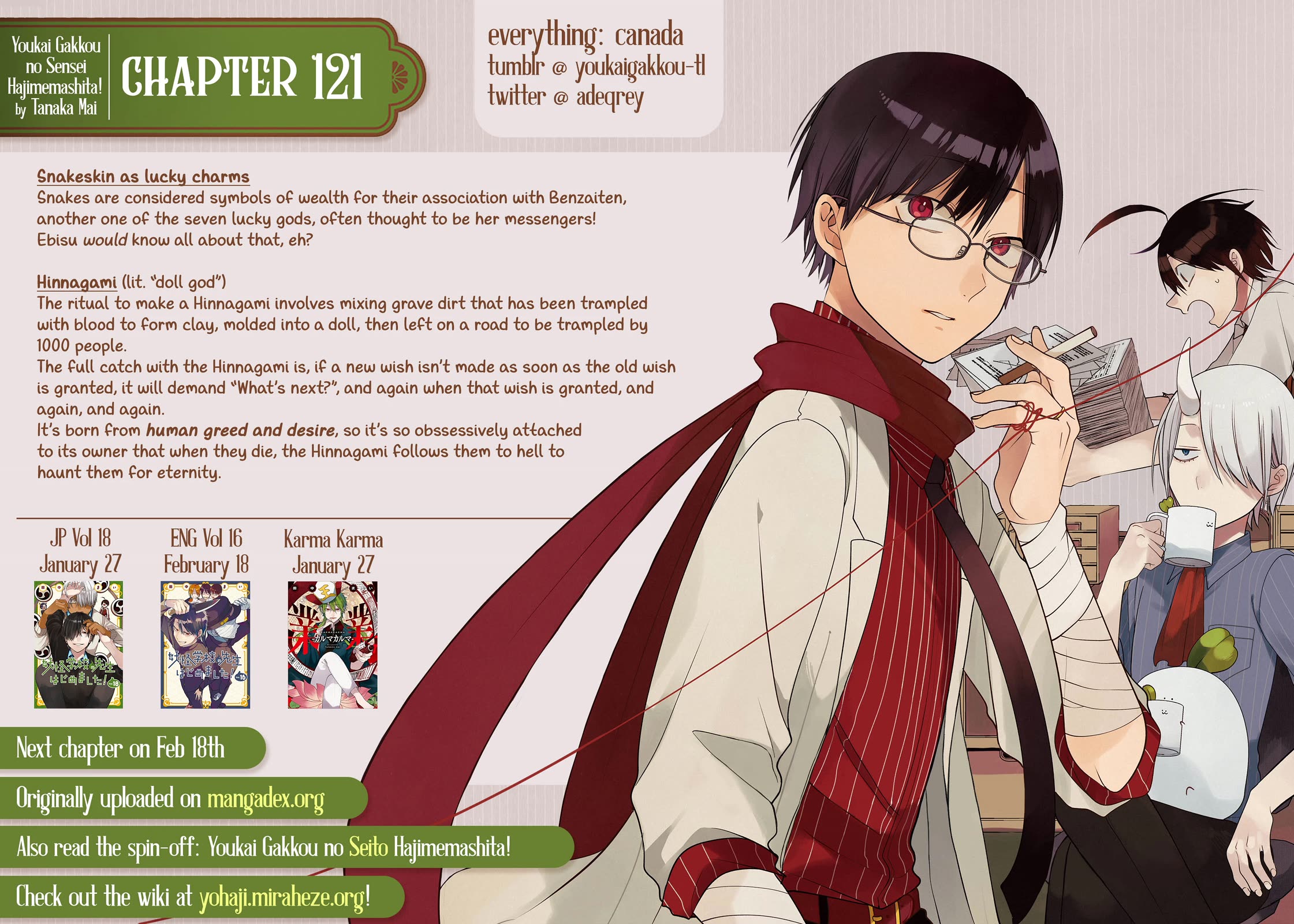Youkai Gakkou no Sensei Hajimemashita! Chap 121 - Next Chap 122