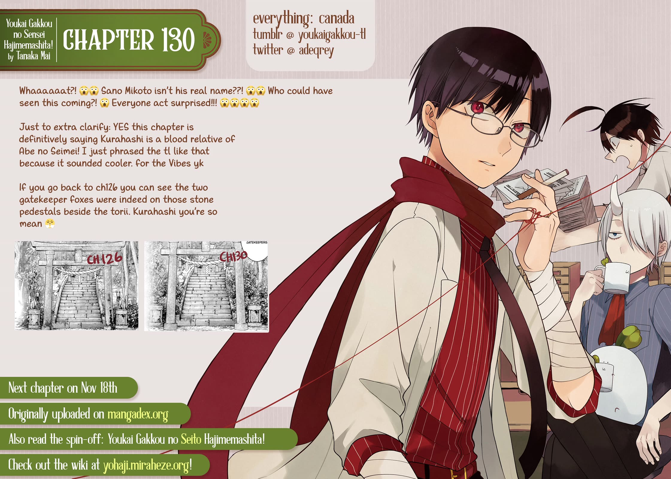 Youkai Gakkou no Sensei Hajimemashita! Chap 130 - Next Chap 131