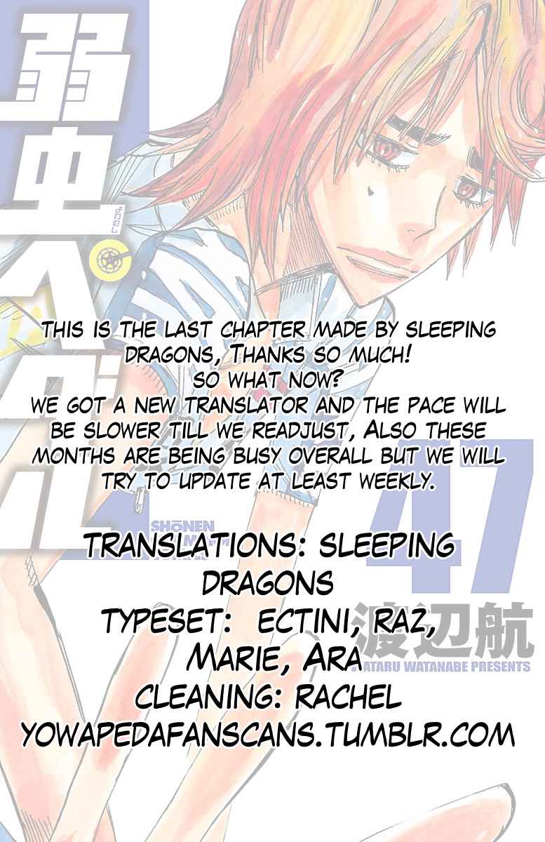 Yowamushi Pedal Chap 407 - Next Chap 408