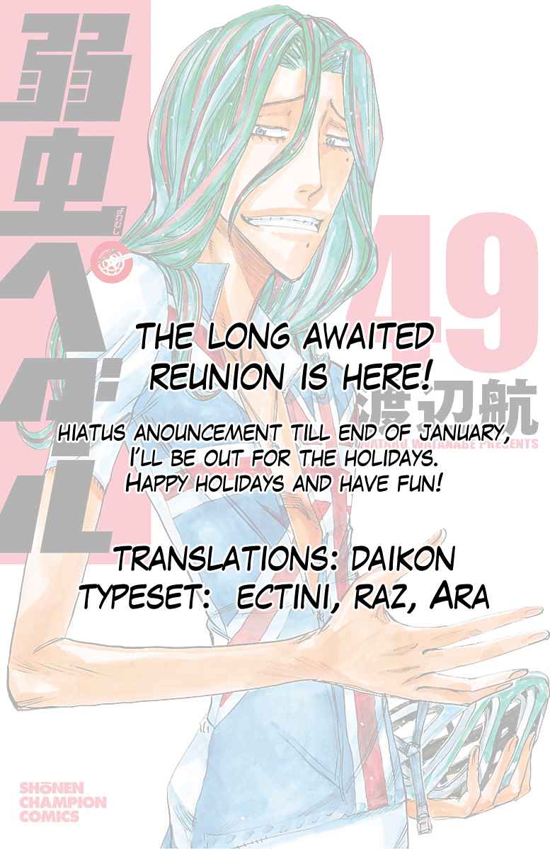 Yowamushi Pedal Chap 418 - Next Chap 419