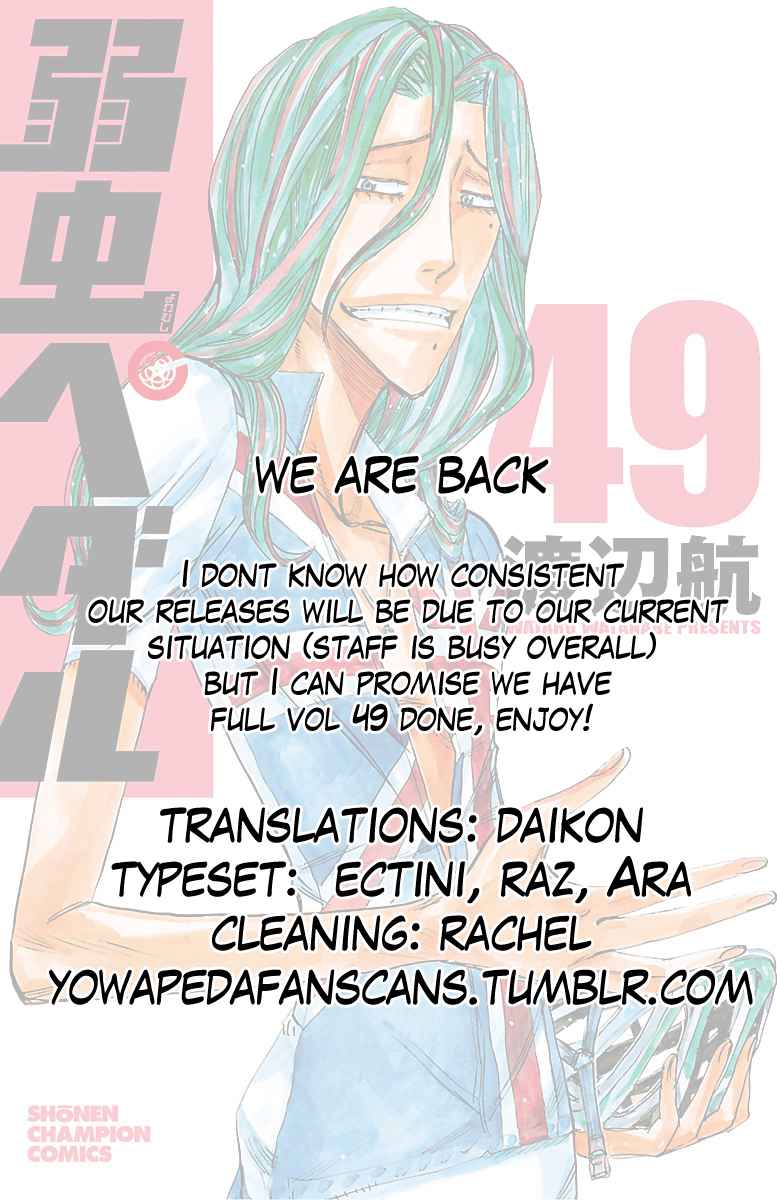Yowamushi Pedal Chap 419 - Next Chap 420