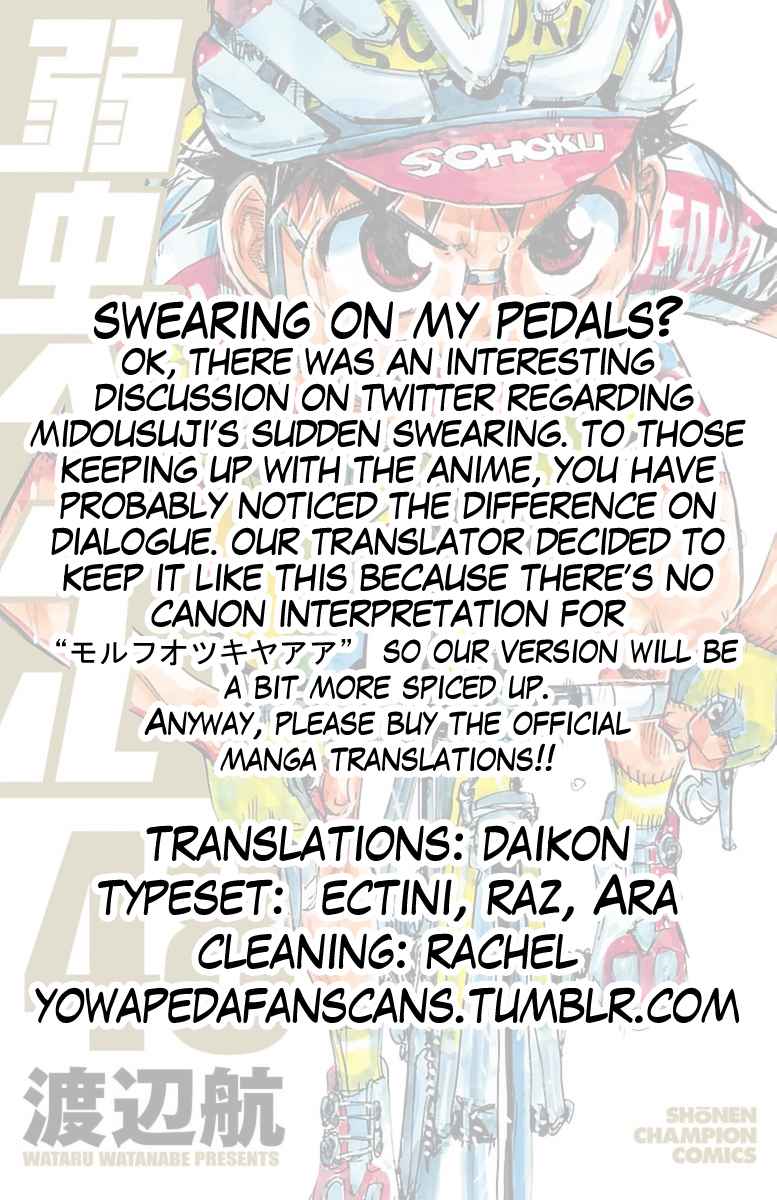 Yowamushi Pedal Chap 410 - Next Chap 411