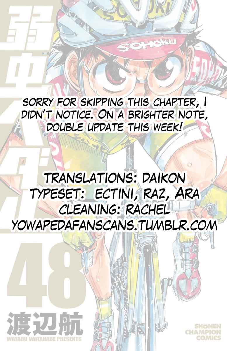 Yowamushi Pedal Chap 411 - Next Chap 412