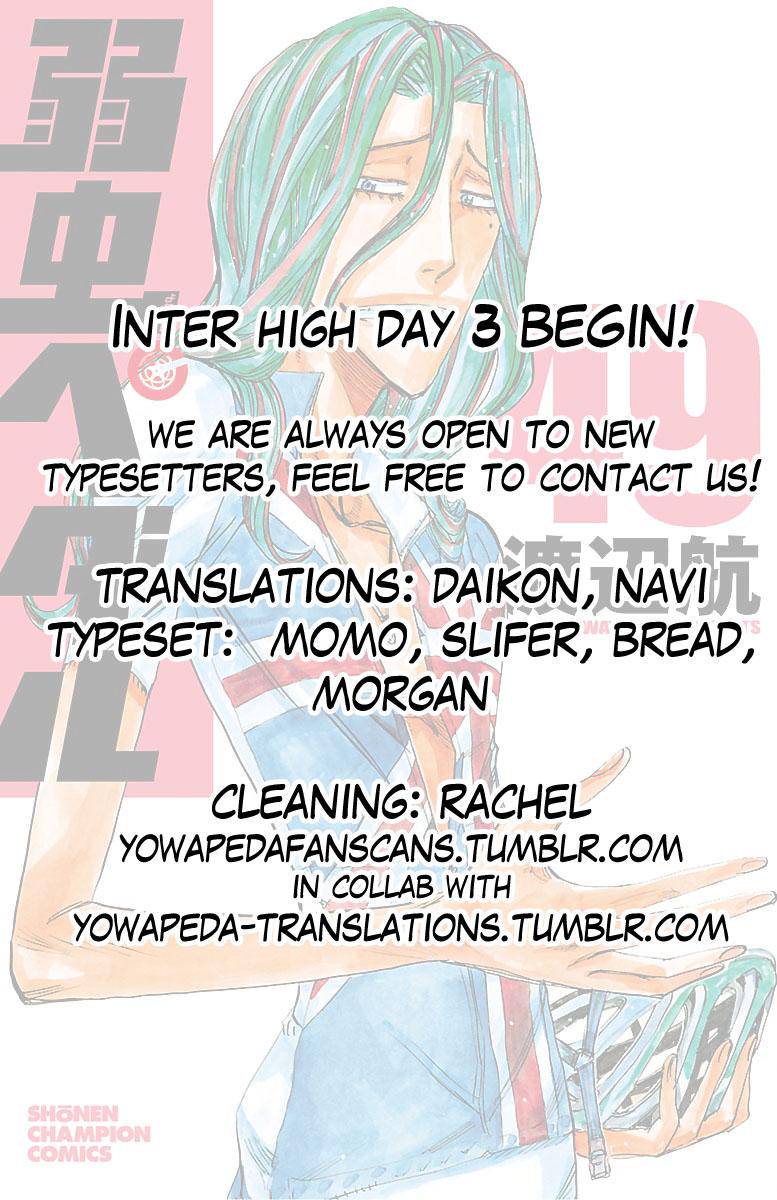 Yowamushi Pedal Chap 424 - Next Chap 425