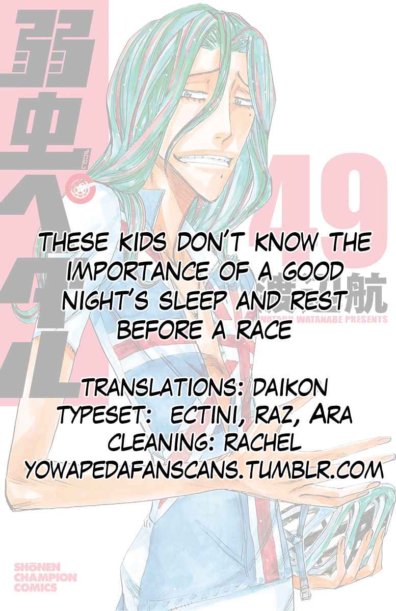 Yowamushi Pedal Chap 421 - Next Chap 422