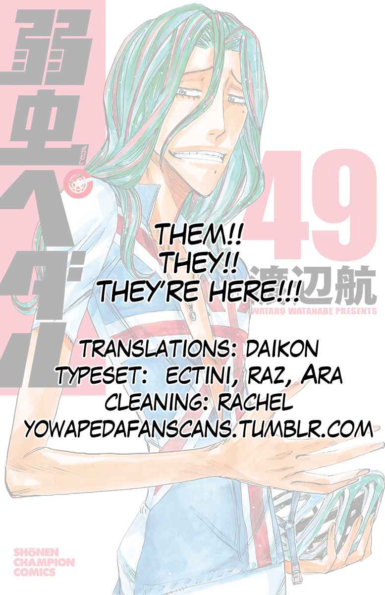 Yowamushi Pedal Chap 422 - Next Chap 423