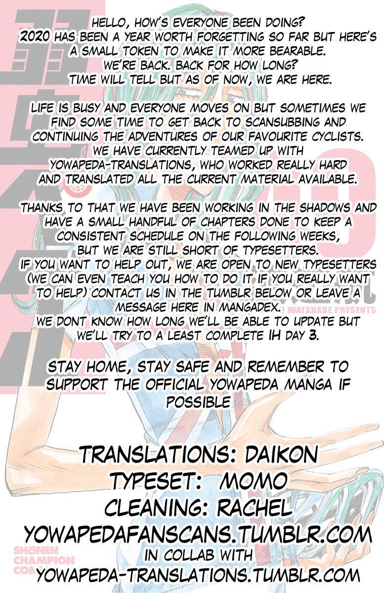 Yowamushi Pedal Chap 423 - Next Chap 424