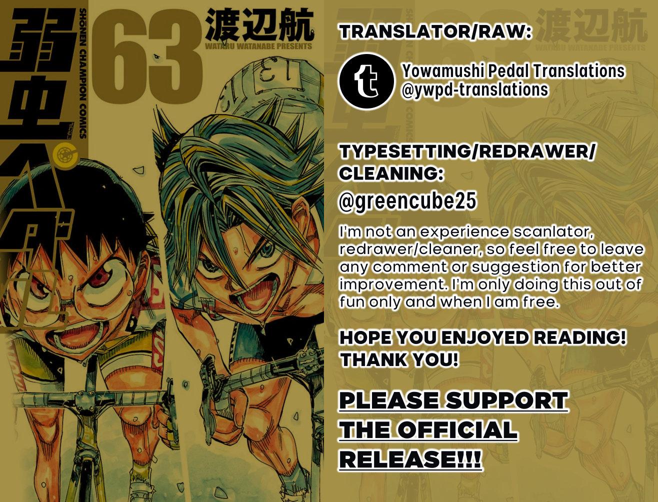 Yowamushi Pedal Chap 543 - Next Chap 544