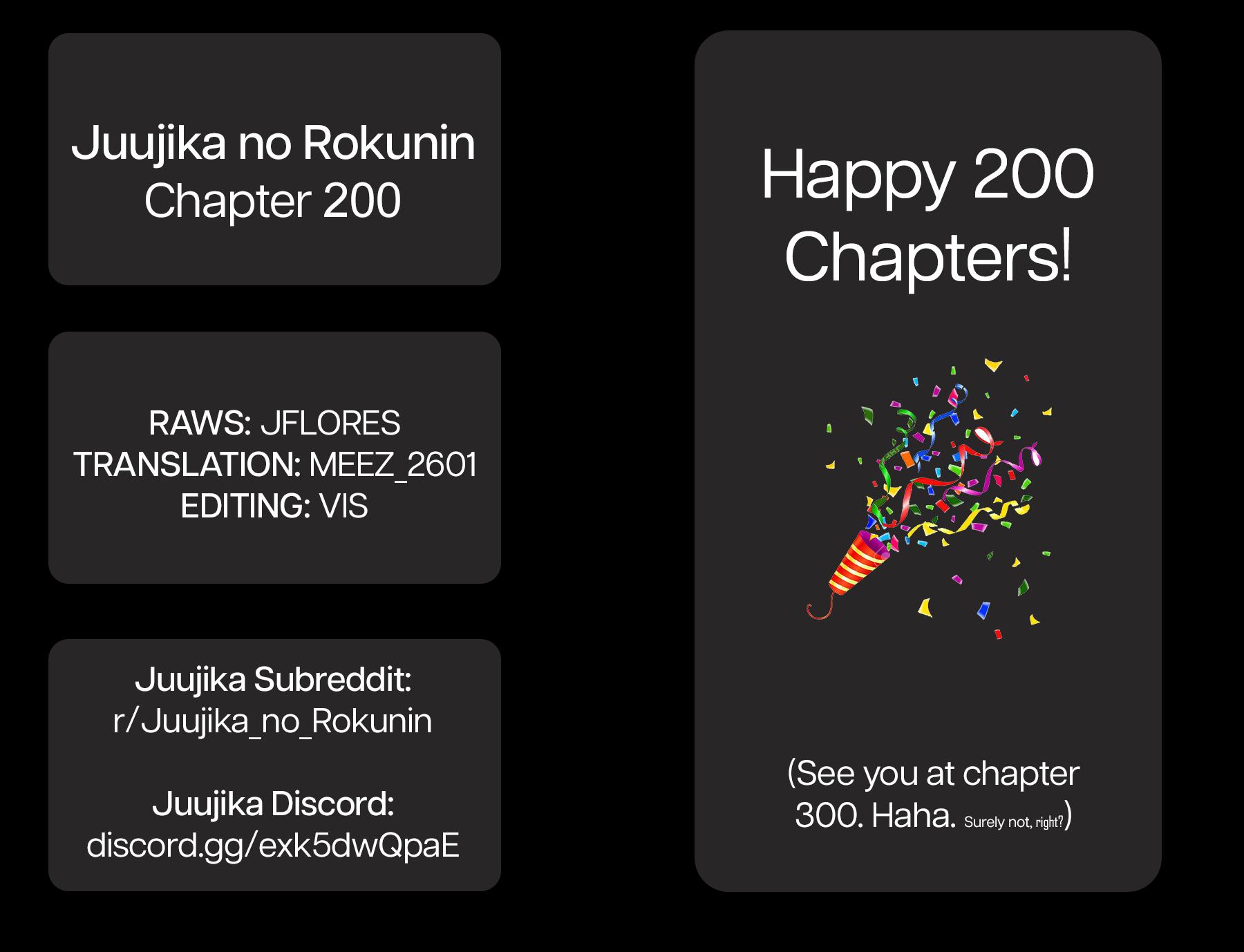 Juujika no Rokunin Chap 200 - Next Chap 201
