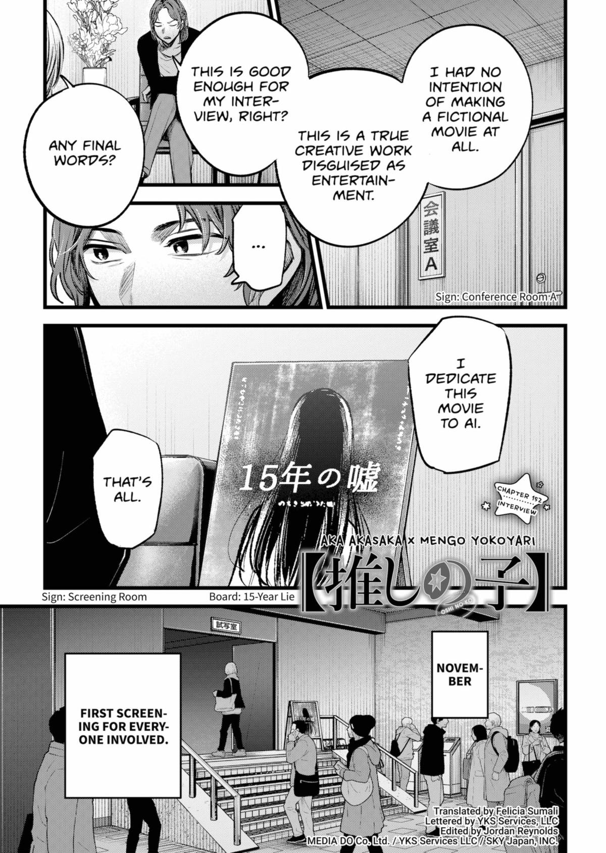 【OSHI NO KO】 Chap 152 - Next Chap 153