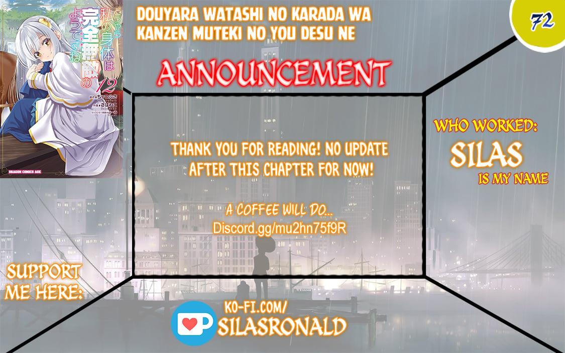 Douyara Watashi no Karada wa Kanzen Muteki no You Desu ne Chap 72 - Next Chap 73