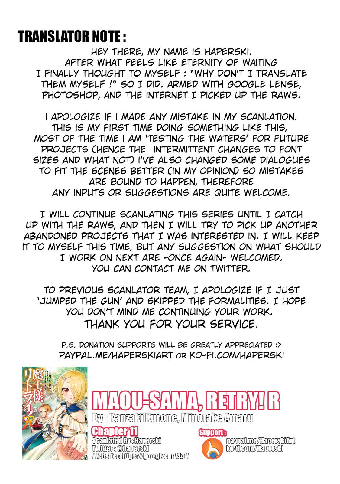 Maou-sama, Retry! R Chap 11 - Next Chap 12