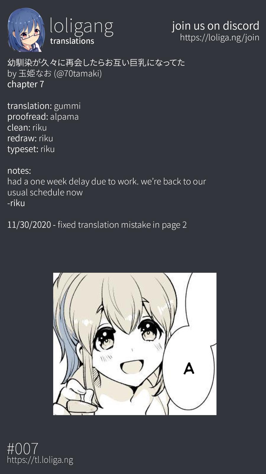 Osananajimi ga Hisabisa ni Saikai Shitara Otagai Kyonyuu ni Natteta Chap 7 - Next Chap 8