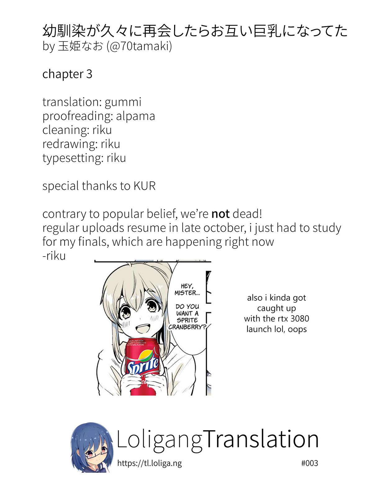 Osananajimi ga Hisabisa ni Saikai Shitara Otagai Kyonyuu ni Natteta Chap 3 - Next Chap 4