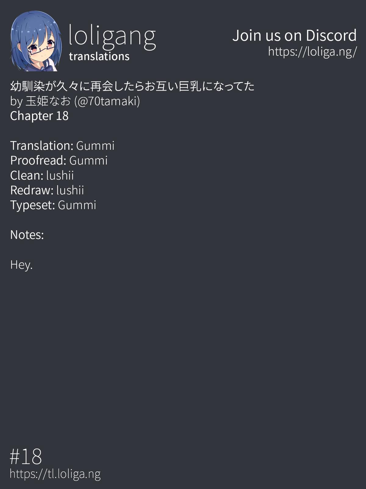 Osananajimi ga Hisabisa ni Saikai Shitara Otagai Kyonyuu ni Natteta Chap 18 - Next Chap 19