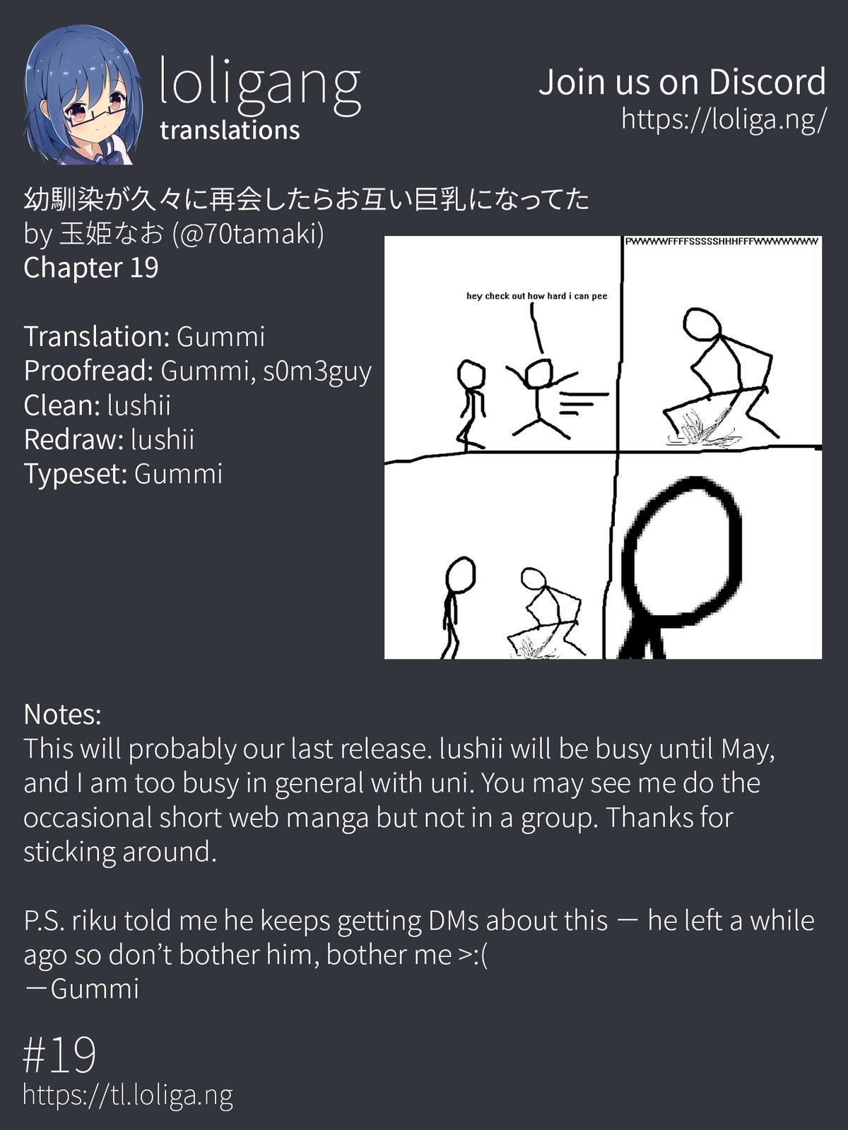 Osananajimi ga Hisabisa ni Saikai Shitara Otagai Kyonyuu ni Natteta Chap 19 - Next Chap 20